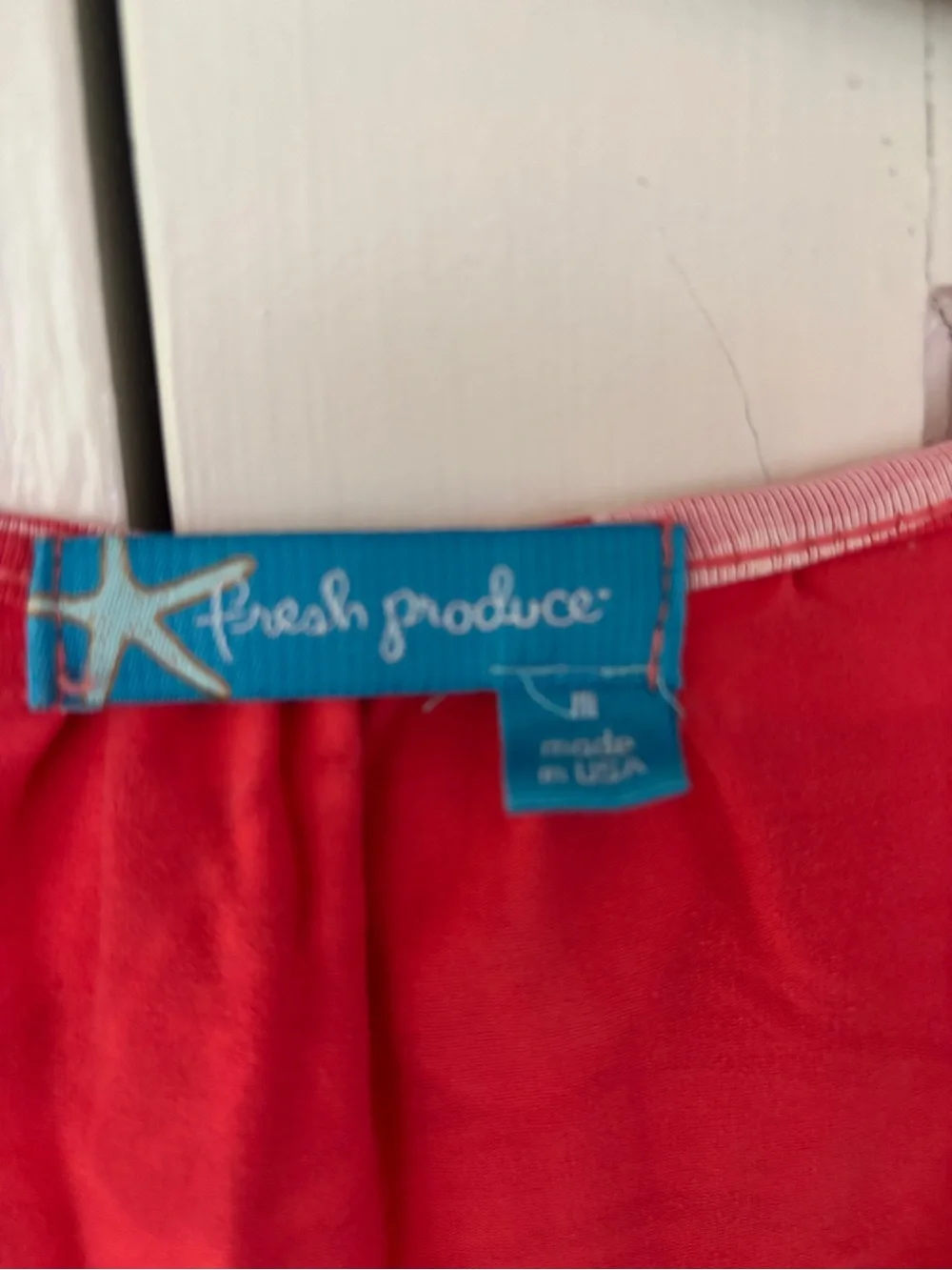 Fresh Produce Red Floral Fit & Flare Short Sleeve Dress Scoop Neck Size Medium